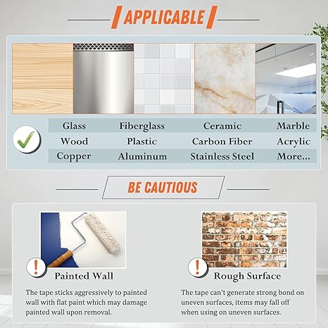 ✨Extra Large Double Sided Tape , Clear & Tough Nano Tape, Multipurpose Mounting Tape