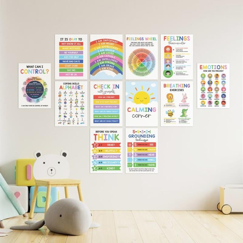 ❤️12 Pcs Calming Corner Posters