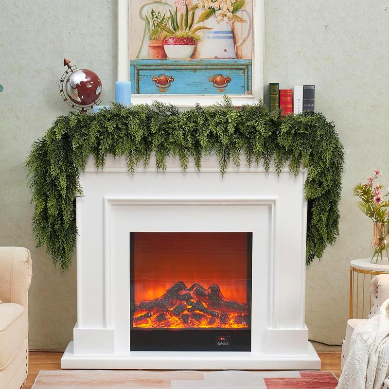 💥6 FT Artificial  Cypress Rattan – Real Touch Winter Greenery