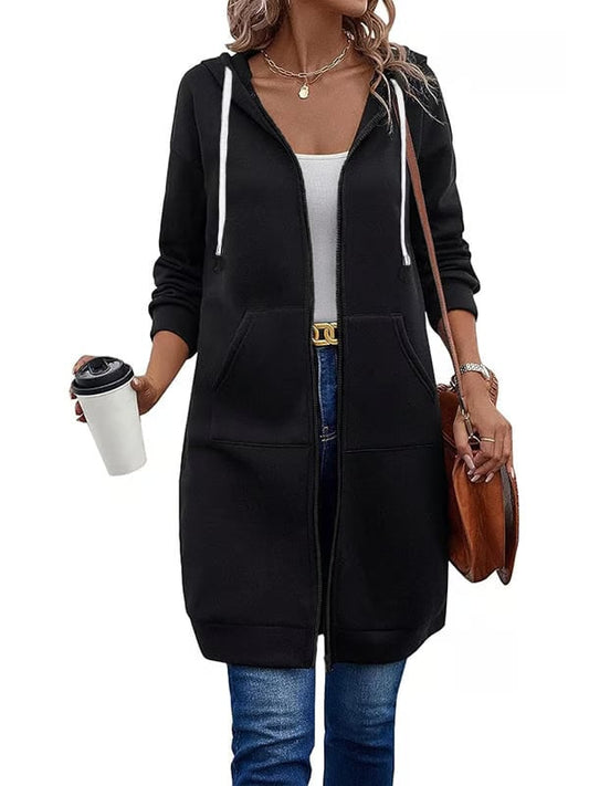 Women Casual Zip up Polyester Hoodies