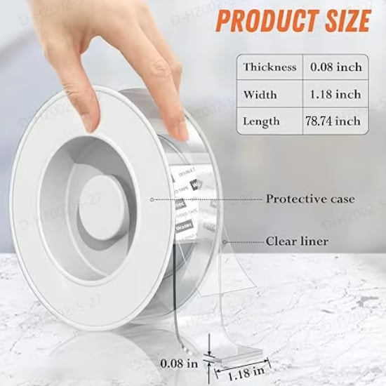 ✨⏰Preferential Deal✨Extra Large Double Sided Tape  , Clear & Tough Nano Tape, Multipurpose Mounting Tape