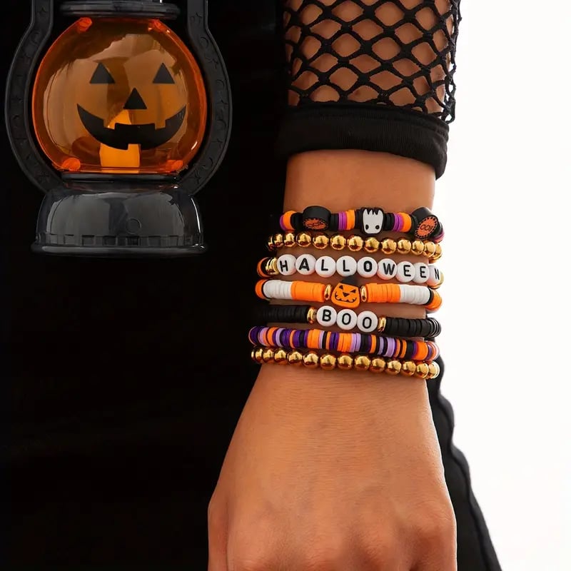 🎃👻7-Piece New Ambiance Halloween Bracelet Set💖