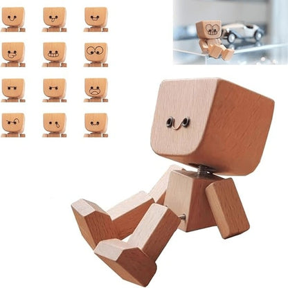 🔥Charming Little Wooden Figure That Sways with 12PCS Magnetic Expressions