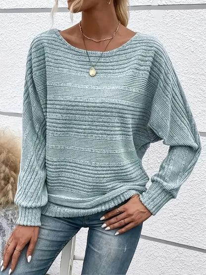 ⏰Women's Soft Solid Batwing Sleeve Pullover Long Sleeve Top