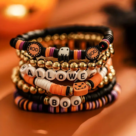🎃👻7-Piece New Ambiance Halloween Bracelet Set💖