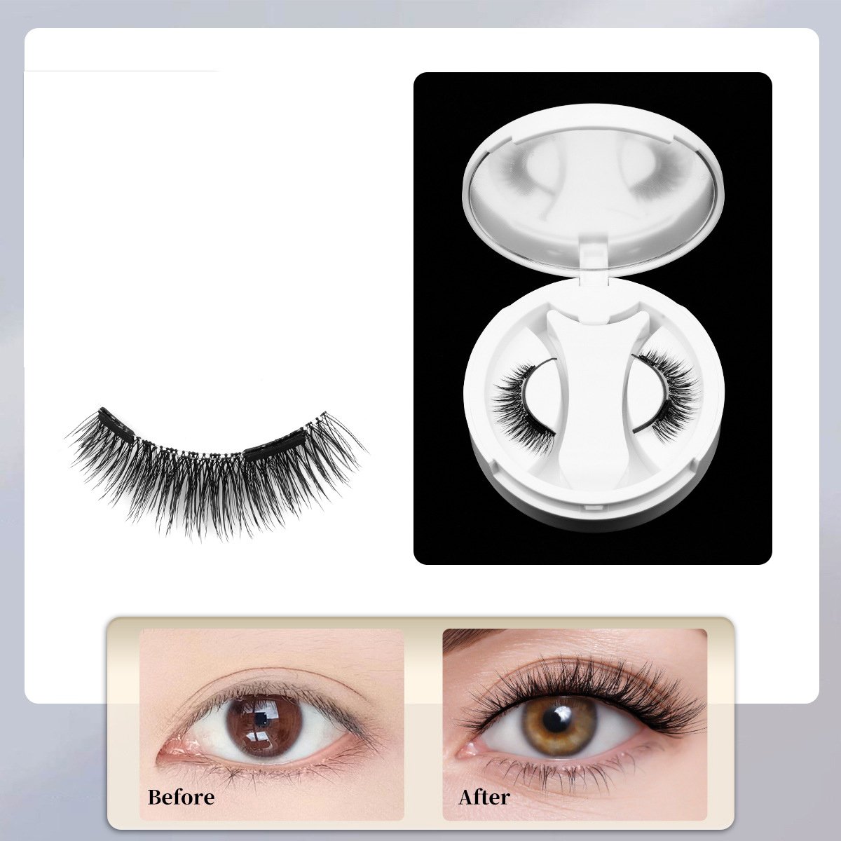 Soft Magnetic Eyelashes All-in-One Box, Reusable
