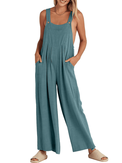 ✨Sleeveless Wide Leg Jumpsuit with Pockets