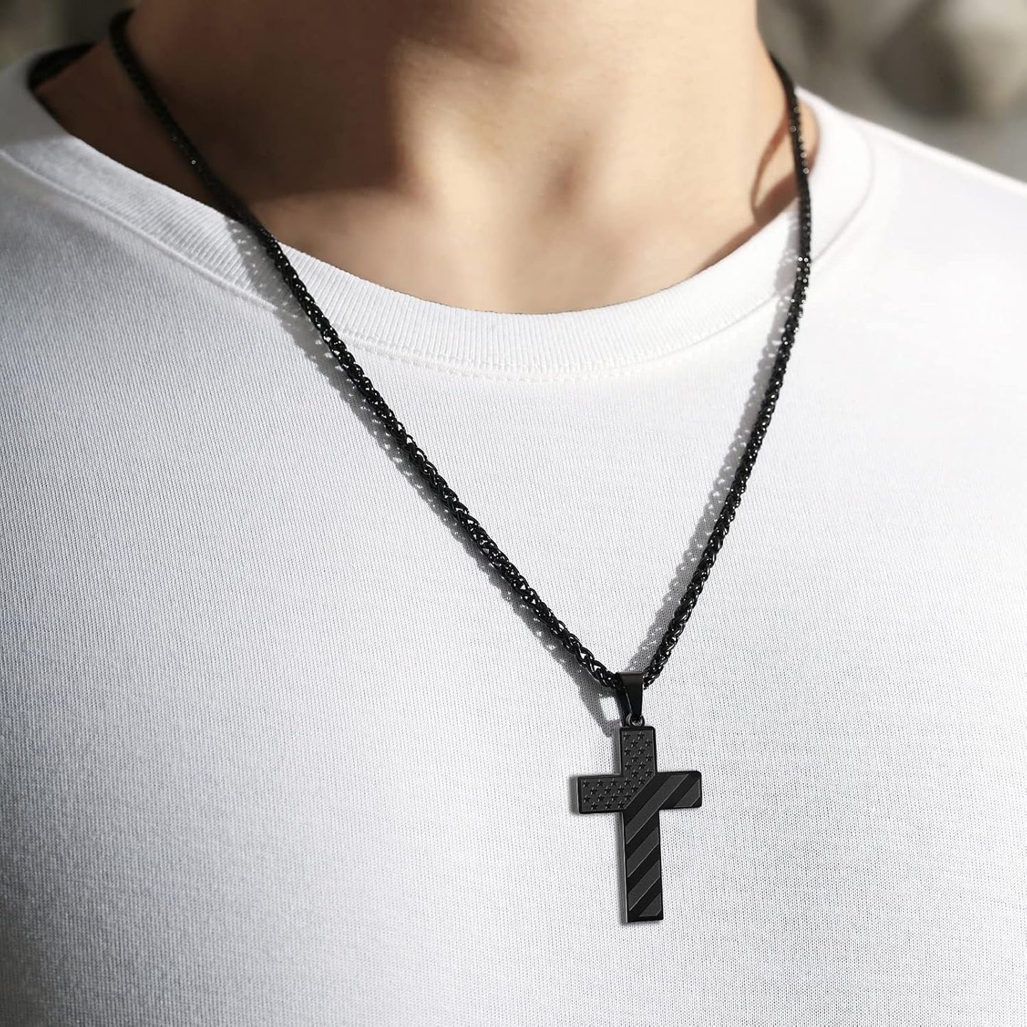 🏆Flash Sale⚡ 50K+ SOLD! Almost Gone-💥🎉✨Flag Cross Necklace,Best Gifts