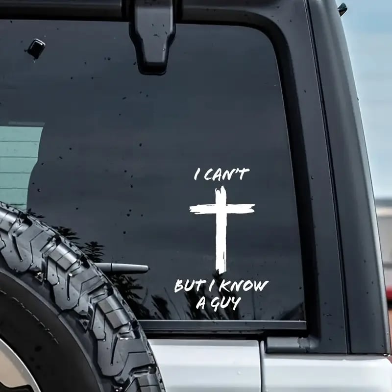 🔥I Can't, But I Know A Guy - Christian Jesus Cross Car Vinyl Decal Bumper Sticker