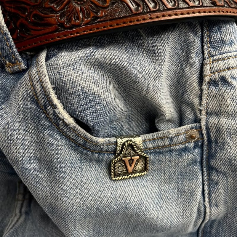 Handmade Cow Tag Belt  Key Holder with Custom Initial.(⏰Limited Quantities Available)