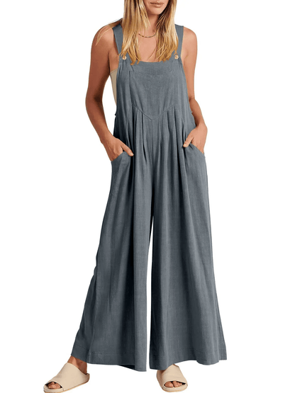 ✨Sleeveless Wide Leg Jumpsuit with Pockets
