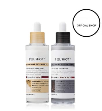 Peel Shot Glow Rice Ampoule Duo - Serums for Brightening, Exfoliating, and Moisturizing🌾