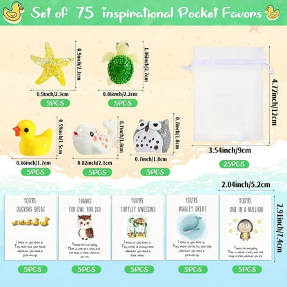 Set of 75 Animal Pun Note Cards