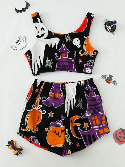 💥Halloween Pre 🎃Halloween  vest pajamas set👻